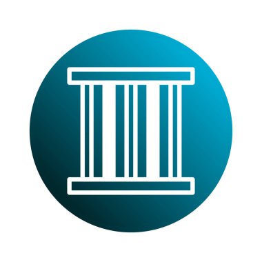 Klasik mimari sütun tasarımını temsil eden minimalist bir simge. Temiz çizgiler, modern bir döşeme gradyanı ve geometrik bir şekli vardır..