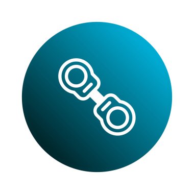 Temiz, minimalist bir illüstrasyonda, eğimli bir mavi çemberin içinde merkezli beyaz bir bağlantı çubuğu bulunur. Tasarım basit ama görsel olarak çarpıcı, çeşitli endüstriyel ve yaratıcı uygulamalar için uygun..