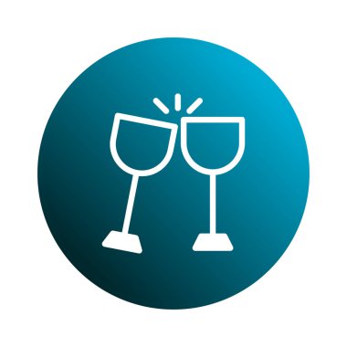 Kadeh kaldıran iki şarap kadehinin yer aldığı minimalist bir illüstrasyon. Davetiyeler, duyurular ya da kutlama havasına ihtiyaç duyan her proje için mükemmel..