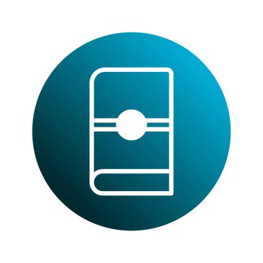 Yaratıcı çabalar için bilgi, eğitim ve dijital kütüphane kaynaklarını sembolize eden, beyaz anahatlı minimalist bir kitap simgesi, bir tepe çember zemin üzerine kurulmuştur..