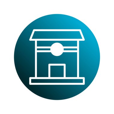 Bir kuyunun minimalist simgesi, su kaynaklarını, tarımı ya da kırsal konuları temsil etmek için mükemmel. Tasarım basit ve temiz..