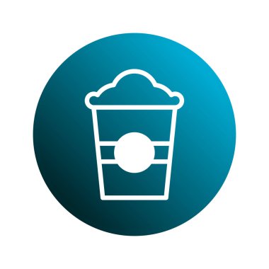 Dairesel bir şekilde içen basit ama zarif bir ikon. Kafe veya restoran menüleri veya web tasarımı için ideal.