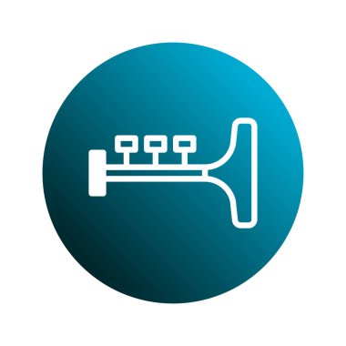 Müzik, caz ya da konserleri temsil etmek için mükemmel, canlı bir mavi eğimli çemberin minimalist bir illüstrasyonudur. Basit, temiz tasarım çeşitli yaratıcı projeler için uygun hale getiriyor..