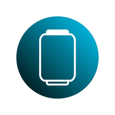 Dairesel gradyan arkaplan içinde silindirik bir şeklin modern minimalist bir çizimi, dijital kimlik çözümleri, teknoloji, markalaşma ve pazarlama projeleri için idealdir. Temiz tasarım yenilik ve basitliği iletir.