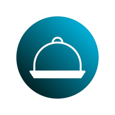 Bu resim, yemek servislerini ve gurme yemeklerini temsil eden zarif bir yemek ikonu tasarımı gösteriyor. Restoran, yemek servisi ya da konukseverlikle ilgili içerik için mükemmel..