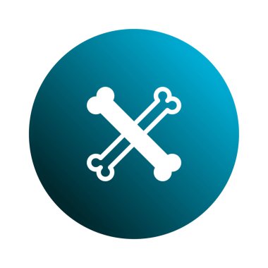 Tıbbî veya bilimsel kavramları temsil eden, eğimli mavi bir arka plandaki çapraz kemiklerin temiz ve minimalist bir çizimi. Sağlık, bilim ve tehlike temaları için ideal.