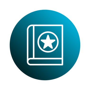 İçinde bir yıldız olan beyaz bir kitap ikonunun yer aldığı basit ve modern bir tasarım, bilgiyi ve öğrenmeyi temsil eden mavi bir çembere karşı dizilmiş..