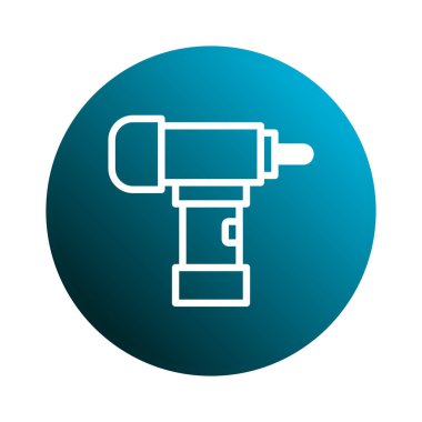 Beyaz sondaj makinesinin minimalist bir grafiği, temiz ve modern tasarım konseptini resmeden mavi bir daire şeklinde sunulmaktadır..