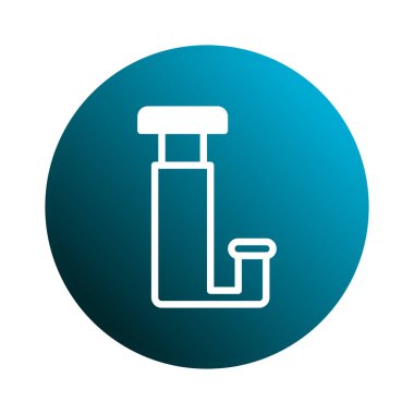 Beyaz çizgili zarif boru hattı ikonu gradyan mavi daire üzerinde. Endüstriyel ve teknolojiyle ilgili tasarımlar, mühendislik ve inşaat kavramları için mükemmel..