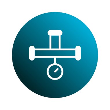 Bu grafik elementinde basınç göstergesi olan bir boru hattı altyapı göstergesi var. Endüstriyel mühendislik, tesisat sistemleri veya dijital dönüşüm teknolojileri ile ilgili projeler için mükemmeldir..