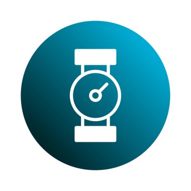 Kol saatinin minimalist beyaz simgesi, zaman yönetimini, teslim tarihlerini ve çizelgelerin önemini sembolize ediyor..