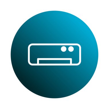 Klimanın basit, minimalist bir simgesi, temiz ve modern bir estetik sunan mavi bir daireye karşı kurulur. Teknoloji temaları için ideal.