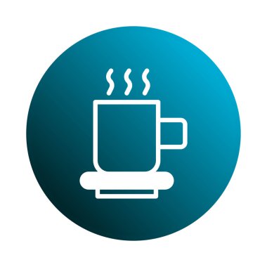 Kafeleri, içecekleri ya da sıcak bir içeceği temsil etmek için mükemmel bir kahve fincanı içeren minimalist bir ikon..