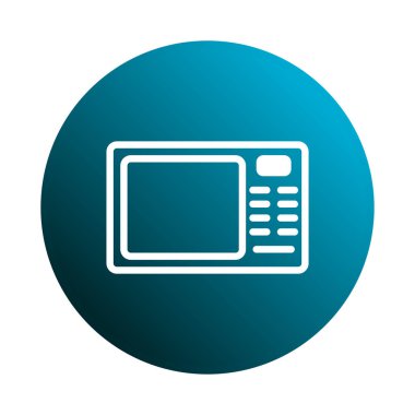 İnternet siteleri ve mutfak aletleri veya yemek pişirme teknolojisi reklamları için ideal modern bir mikrodalga fırının çizimi. Minimalist tasarım basitlik ve verimliliği iletir..