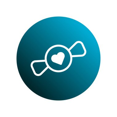 Bu resim, canlı mavi bir küre üzerinde kalp şeklinde bir şekerin tatlı ve romantik bir his yaratan minimalist bir tasarımını içeriyor. Sevgililer Günü için mükemmel..