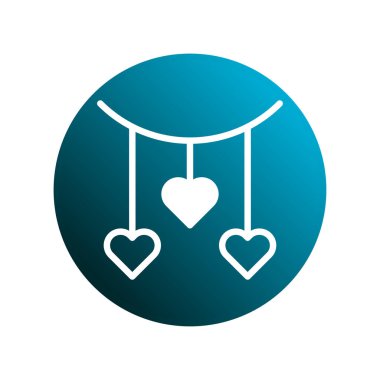 Basit ve zarif bir illüstrasyonda, sevgi ve sevgiyi sembolize eden kalp şeklinde kolyeleri olan bir dizi ışık bulunur. Sevgililer Günü ya da romantik temalar için mükemmel..