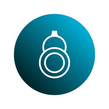 Bu resim, büyüleyici bir mavi eğimli çember zeminine karşı temiz beyaz çizgilerle çizilmiş su kabaklarının minimalist bir illüstrasyonunu içeriyor. Tasarım basit ama modern..