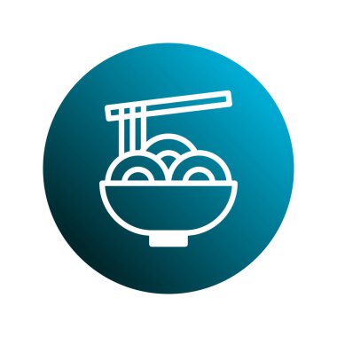 Çubuklu bir erişte kasesinin basit ama çekici bir çizimi. Bu görüntü Asya mutfağını tanıtmak ya da gıda kavramlarını resmetmek için mükemmel olurdu..