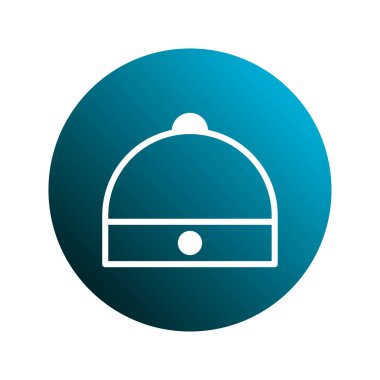 Mavi daireli mavi bir kış beresinin basit bir simgesi. Kış temalı tasarımlar için mükemmel..