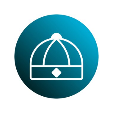 İkonda, geleneksel bir Çin şapkasının gradyan mavi çemberin içindeki beyaz bir taslağı yer alıyor. Tasarım basit ama zarif ve bir kültür ve kutlama hissi uyandırıyor..