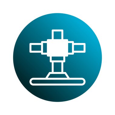 Soyut teknolojik ikon mühendisliği ve bilimsel ilerlemeyi, modern teknoloji ve gelişim için tasarımı sembolize eder. Bu arayüzler için basit bir tasarım.