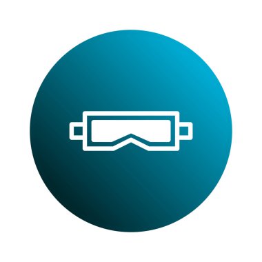 Kişisel koruma ekipmanlarını temsil eden güvenlik gözlüklerinin minimalist çizimi. Bu grafik, güvenlik ve güvenliği vurgulayarak, çeşitli tehlikeli ortamlarda göz korumanın önemini vurgular..