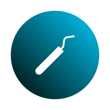 Mavi çemberde diş sağlığı sembolü, ekipman ve araçları göstermek için sağlık hizmetleri veya tıbbi hizmetler için uygundur