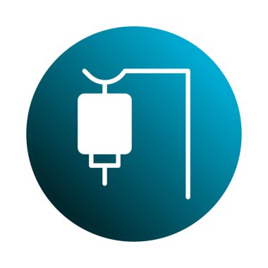 Damardan terapi kurulumunu içeren minimalist bir ikon. Tasarım, sağlık hizmetlerini, tıbbi tedavileri ve ilgili kavramları temsil etmek için temiz ve uygundur..