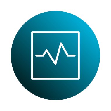 Bir minimalist tasarım, bir kare içinde bir kalp atışı sinyali gösterir, eğimli bir mavi daireye karşı ayarlanır. Tıbbi ya da teknolojik temalar için ideal, gösterişli bir sembol..