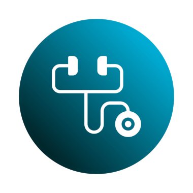 Sağlık hizmetlerini temsil eden bir ikon. Stetoskop tıbbi teşhisi ve sağlık denetimini sembolize eder. Doktorları ve tıp dünyasını temsil ediyor..