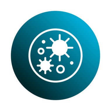 Virüs veya hücrelerin basit bir gösterimi, sağlık ve bilim sunumları için yararlı. Tasarım varlıkları için bulaşıcı faktörleri ve hücresel bileşenleri gösteren temiz, minimal grafikler.