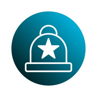 Temiz ve modern bir grafik şerifin yıldız sembolünü tasvir ediyor. Rozet, mavi dairesel bir arkaplana karşı beyazla çizilmiş..