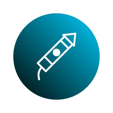 Bir havai fişek roketini tasvir eden minimalist bir illüstrasyon, kutlamaları, özel durumları veya modern ve şık bir şekilde başarıları temsil etmek için mükemmel..