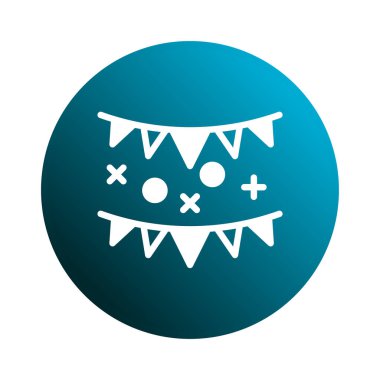 Renkli bayraklar, flamalar ve konfetilerle bir kutlamayı tasvir eden festival ikonu, etkinlik davetiyeleri ve dekorasyonlarına neşeli bir dokunuş eklemek için mükemmel..