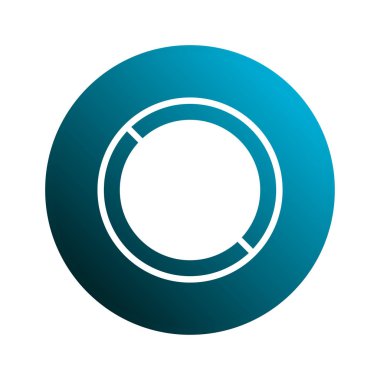 Bir mavi yuvarlak diyagram bilgisi bir veri görselleştirmesini gösteriyor. İş, istatistik, finans veya pazar kavramları için uygundur..