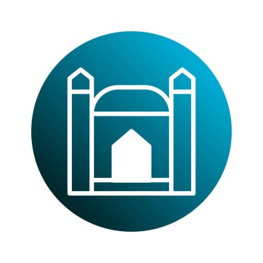 Camii tasvir eden minimalist bir simge, İslam inancını, mimarisini veya kültürel temalarını temiz ve modern bir şekilde temsil etmek için mükemmel..
