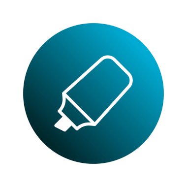 Mavi bir gradyan düğmede beyaz işaret simgesini gösteren temiz ve basit bir illüstrasyon. Web siteleri ve sunumlar için ideal.