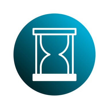 Mavi bir çemberdeki kum saati simgesinin vektör çizimi geçen zamanı ve son teslim tarihini temsil eder. Zaman yönetimi, aciliyet ve teslim tarihleri kavramlarını gözler önüne serer.
