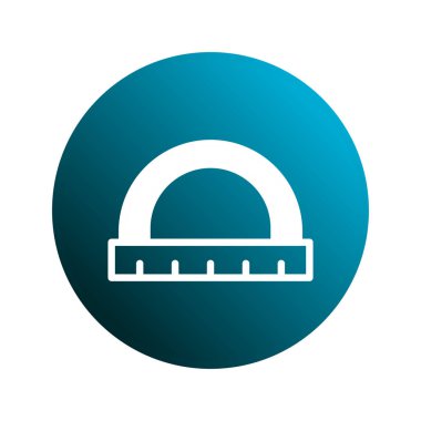 Bu resim bir açıölçer, geometride kullanılan bir araç ve açıları ölçmek için kullanılan bir minimalist illüstrasyonunu içerir. Tasarım temiz ve basit, eğitim materyalleri için mükemmel..