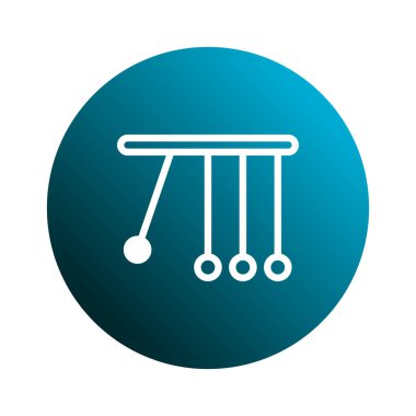 Newton 'un beşiği momentum korunumu ve kinetik enerji transferi prensibini tasvir eder. Bu tasarım, eğitim içeriği ve fizik açıklamaları için uygundur..