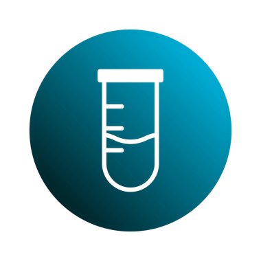 Bir minimalist ikon, bilimsel araştırma ve deneyleri sembolize eden sıvı dolu bir test tüpü sergiliyor. Temiz tasarım ve canlı mavi arkaplan, bilim, tıp ve yenilikle ilgili kavramların taşınması için ideal hale getiriyor..