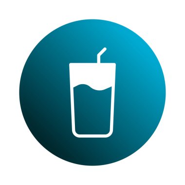 İçi ferahlatıcı meyve suyu ve pipetle dolu bir bardağın temiz ve basit bir çizimi. Herhangi bir tasarım projesine minimalist bir tarz eklemek için mükemmel.