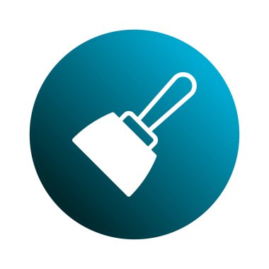 Bir spatula gösteren minimalist vektör simgesi. Tasarım modern ve temiz, eğimli bir arkaplan üzerine kurulu. Aşçılık ya da mutfakla ilgili konular için ideal.