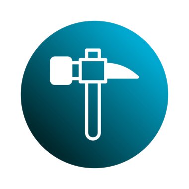 Bir çekiç aletinin basit bir grafik simgesi, inşaat, onarım, yenileme ya da bakımı temsil ediyor. Ahşap işçiliği veya inşaatla ilgili projeler için ideal.