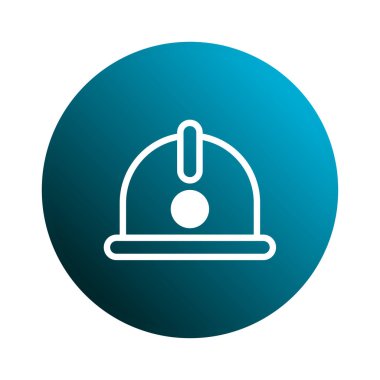 İnşaat ve sanayi ortamlarında korunmak için gerekli olan güvenlik kaskını gösteren açık ve basit bir simge.