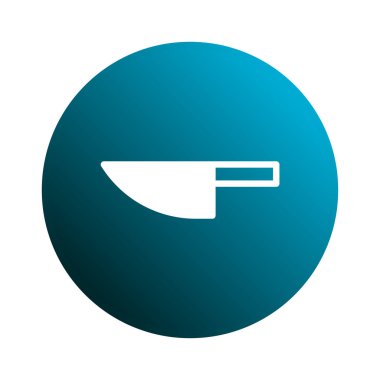 Keskin bir bıçağı temsil eden ikon illüstrasyon. Mutfakta yemek kesmek ve dilimlemek için kullanılan yaygın bir mutfak aleti..