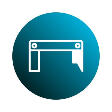 Mavi eğimli arka planda, güvenlik veya erişim kontrol tasarımları için mükemmel bir minimalist kapı simgesi. Basit, modern stili ince bir dokunuş katıyor..