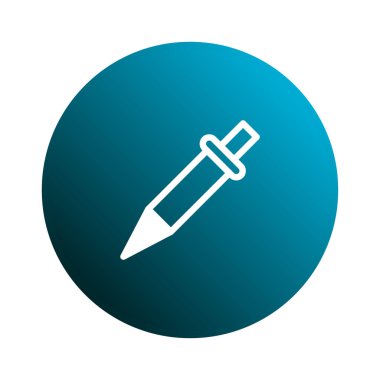 Minimalist bir tasarım, beyaz bir göz damlası ikonunu, düzgün ve modern bir estetik olan mavi bir arkaplan üzerinde taşır..