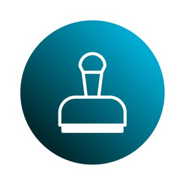 Mavi bir gradyan dairede gösterilen basit bir pul simgesi, doğrulama ve onayı sembolize ediyor. İş süreçlerini ve idari görevleri temsil eder..