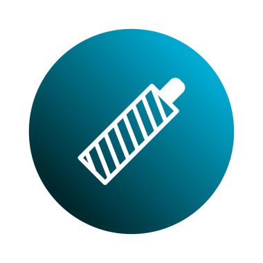 Modaya uygun bir sosislinin yer aldığı yaratıcı bir ikon. Görüntü çarpıcı bir mavi arkaplana göre ayarlanmış, bu da onu çekici ve modern bir grafik unsuru haline getiriyor.